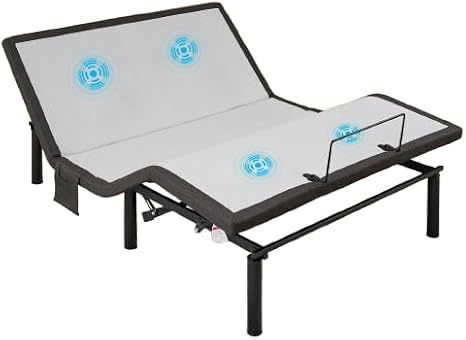 Adjustable Bed Frame Queen Adjustable Bed Base with Massage Wireless Remote Electric Bed,Head and Foot Incline Zero Gravity Recliner Bed Sleep Number Bed Massage Bed with Under-bed Night Light
