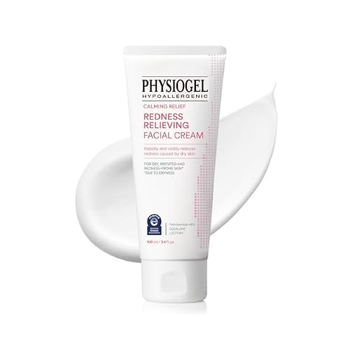 PHYSIOGEL Calming Relief Redness Relieving Facial Cream, Soothing Face Moisturizer with Squalane, For Dry, Irritated & Redness-Prone Skin, 3.4 fl. oz.