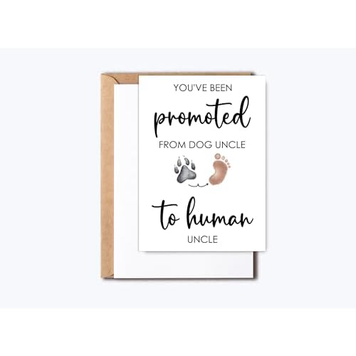 Funny Pregnancy Announcement For Uncle - Promoted From Dog Uncle To Human Uncle - Dog Uncle Card - Pregnancy Announcement Card - Pregnancy Reveal Card