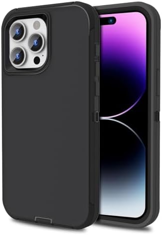 for iPhone 15 Pro Max Case, Dual Layer Shockproof Full Body Cover for Men & Women Military Grade Drop Protection Heavy Duty Protective Phone Case for Apple Phone 15ProMax 6.7 inch Black