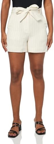 Club Monaco Womens Womens Belted Linen Blend Short