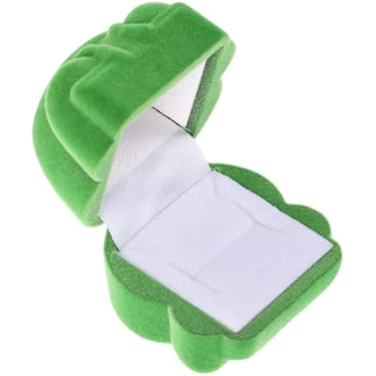 2pcs Frog Jewelry Box for Kids Cute Animal Keepsake Box Creative Ring and Earring Organizer Green Ring Holder for Girls Birthday and Special Occasions