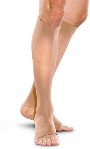 Therafirm Open-Toe Thigh High Stockings - 30-40mmHg Firm Compression Support Nylons, HSAFSA Eligible