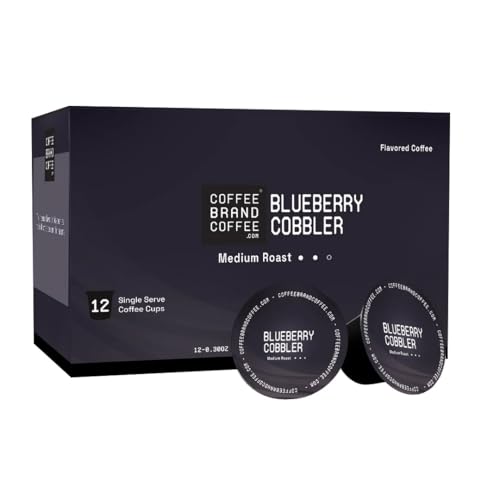 Blueberry Cobbler Flavored Coffee K Cups with Intense Flavor of Blueberries, Hints of Spices, and a Rich Aroma | Specialty Arabica Coffee, Rich and Smooth Taste | 12 Pack