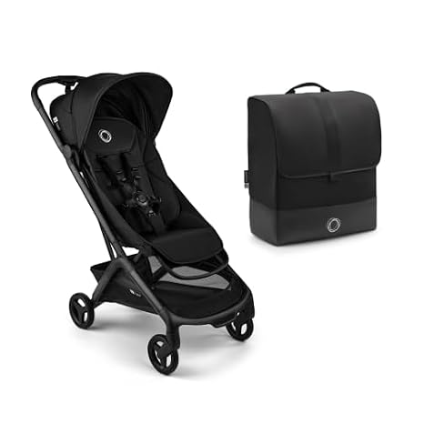 Bugaboo Butterfly 2 Travel Stroller with Transport Bag Ultra-Compact Stroller (Black) Airplane-Friendly, Lightweight & Travel-Ready