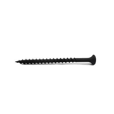 #8 x 3 Drywall Screws 100PCS Coarse Thread Wood Screws 1 LBS Flat Truss Head Self Tapping Screws Black Phosphate Coated Stainless Fast Self Tapping LZDRY-009