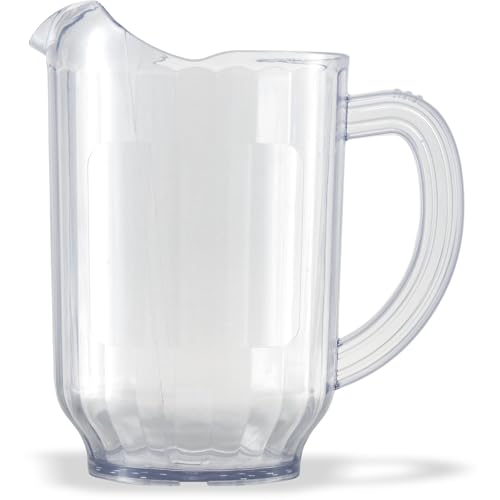 Carlisle FoodService Products Versapour Clear Pitcher Tall Pitcher for Restaurants, Catering, Kitchens, Plastic, 60 Ounces, Clear, Pack of 6