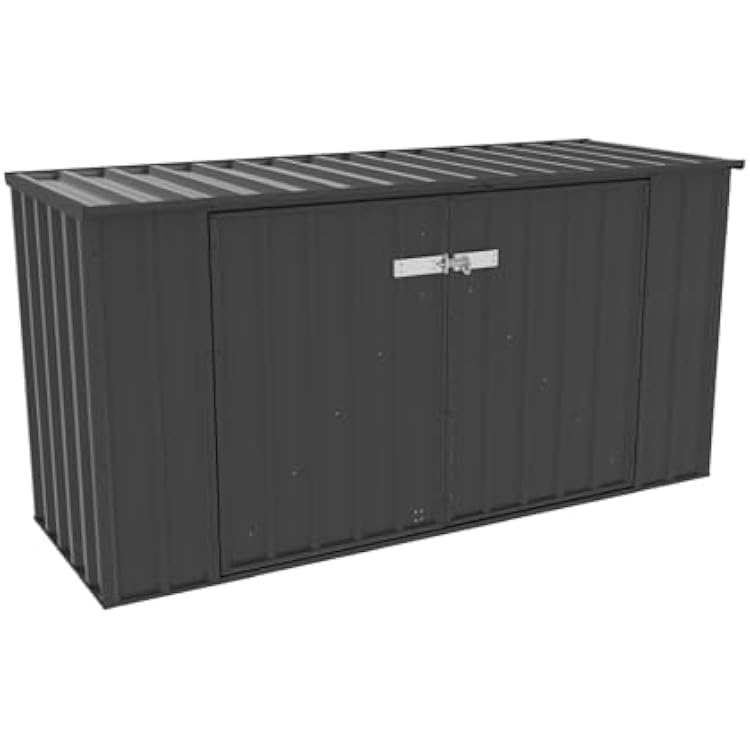 Absco Utility 7.5 Ft. x 2.5 Ft. Garbage Can Metal Storage Shed DIY Galvanized Steel Sheds for Garbage Can, Trash Bin, and Junk Storage Tools, Firewood, Gardening Equipment Monument Gray