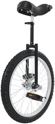 20in Adjustable Unicycle for Adults & Teens - Durable Balance Trainer with Silent Bearing, Anti-Skid Tires, 143-165lbs Capacity - Fitness, Commuting (Black)
