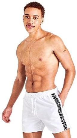 Emporio Armani Men's EA7 Taped Swim Shorts (as1, Alpha, s, Regular, Regular) White