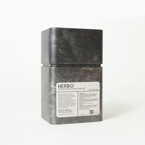 Herbo Natural Bath Salts - Organic Moisturizing Epsom Salt Bath Soak for Women & Men - Sweet Rose, Lavender, Sandalwood Fragrance, 20 oz