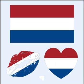 3 Pieces Temporary Tattoo Sticker, Football Sticker, Waterproof, Flag, Lip, Heart Design, for Arms, Face (Netherlands)