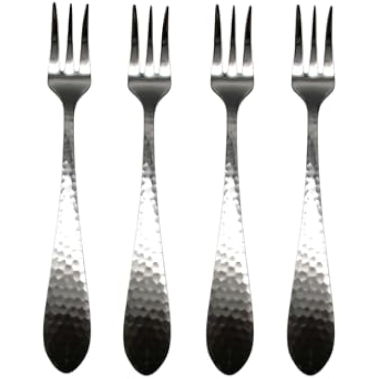 Reed & Barton Hammered Antique 1810 Stainless Steel Cocktail Fork Set of Four