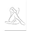 Abstract Lines Wall Art Naked Woman Canvas Painting Nordic Style Posters and Prints Minimalist Wall Pictures Modern Bedroom Gifts Home Decor(No Frame)