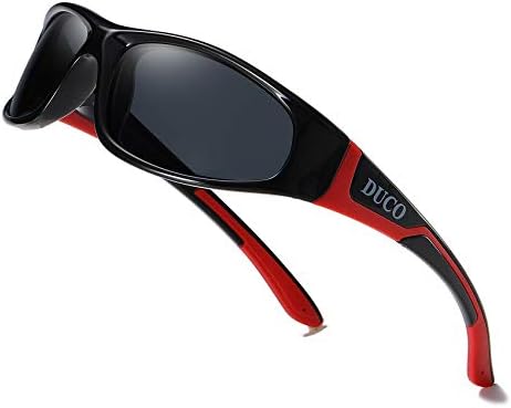 DUCO Sports Kids Sunglasses for Boys Girls UV400 Protection Youth Baseball Glasses Cycling Tennis Golf Pickleball Age 6-10