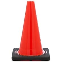 FC-120 Orange Traffic Safety Cone with Black Base, 12'' H