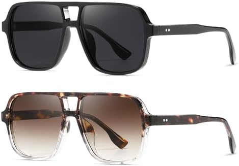 Square Sunglasses - Polarized Oversize Retro Frame UV400 Fashion Shades