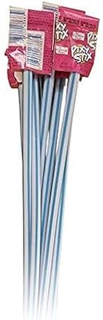 12 Giant Pixy Silly Stix - Blue Raspberry - Maui Punch Flavor - 15 Inches - Sweet and Sour Sugar Filled Candy Straws