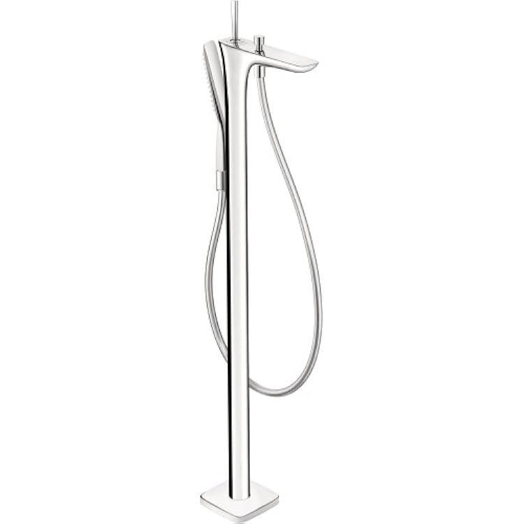 hansgrohe Avantgarde PuraVida 1-Handle 5-inch Wide Wall-Mounted Freestanding Bathtub Faucet with Handshower in Chrome, 15473001