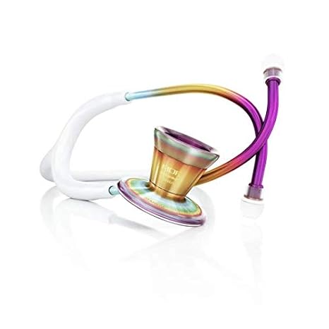 MDF Titanium Cardiology Lightweight Stethoscope, Kaleidoscope - White