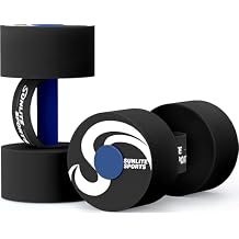 Sunlite Sports Water Weights Pool Exercise Dumbbells, Water Aerobic Equipment, High-Density EVA-Foam Dumbbell with Handle Strip, Aqua Therapy, Pool Fitness, Water Exercise, Set of 2