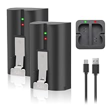 2-Pack 6040mAh Replacement Battery with Charger Station for Ring-Video Doorbell 1/2/3/3 Plus/4, Spotlight Camera and Stick Up Cam, Rechargeable Upgraded Cam Batteries, 3.65V Lithium-Ion Battery Camera