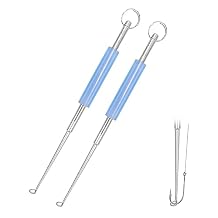 Medsuo 2pcs Stainless Steel Fishing Unhooking Disgorgers Portable Fishing Hook Remover Tools Fishing Supplies for Lake Fishing River Fishing Sea Fishing