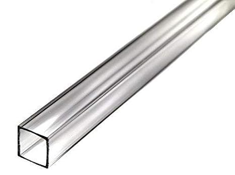 Plastic-Craft | Acrylic Square Tube, Clear (Pack of 2)