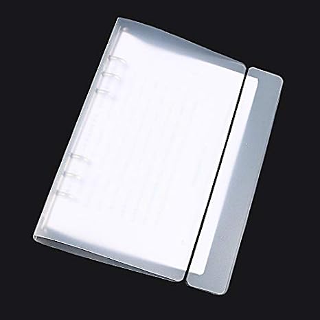 A5 Round Ring Binder Cover PP Notebook Protector Transparent/Black 6 Holes Loose Leaf Planner Used in Office Supplies Plastic Tray Stationery Refillable Diary File Folder School