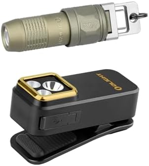 OLIGHT iUltra 80 Lumens Mini Keychain Light Bundle with Oclip Pro S EDC Flashlight Clip-on Light, 600 Lumens Type-C Rechargeable with White LED, UV and RGB