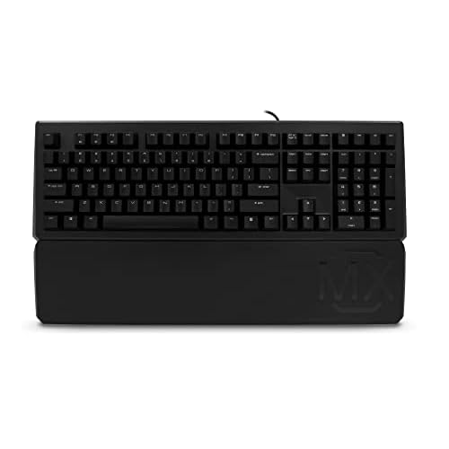 CHERRY MX 1.0 Wired Mechanical Keyboard with MX Red Silent Switches - with Palm Rest for Ergonomic Quiet Typing Experience. Full Size with Number Pad