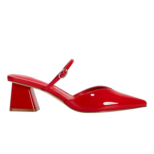 Mule Heels for Women Closed Pointed Toe Pumps Slip On Shoes Chunky Heels Sandals Comfortable Casual Business Party Dressy