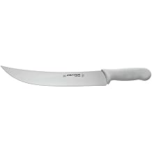 Dexter Sani- Stainless Steel Steak Knife with White Polypropylene Handle - 12"L Blade