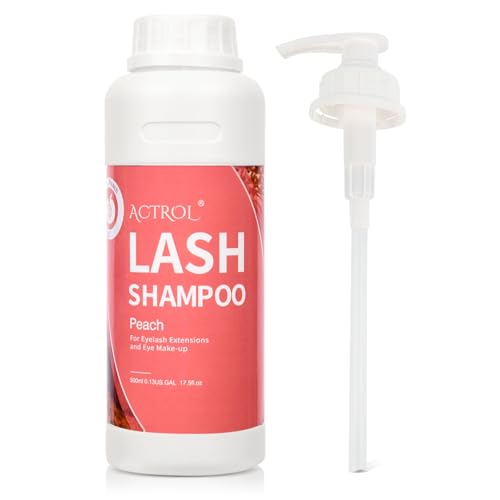 Lash Extension Cleanser Peach 500ml Eyelash Shampoo Lash Wash Shampoo Lash Cleanser Foam with Salon and Home Care