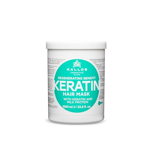 Kallos Keratin Hair Mask 33.8 fl oz Regenerating Mask with Keratin & Milk Protein for Dry, Damaged, Chemically Treated Hair