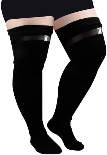 Plus Size Thigh High Socks Over Knee Thigh High Socks Extra Long Striped Thick Leg Warmer Boot Socks