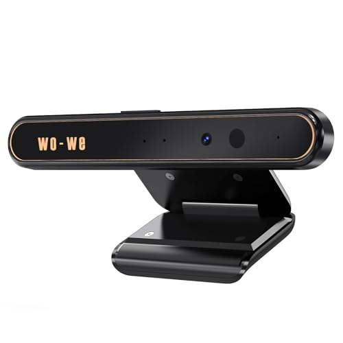 Wo-We Windows Hello Face Recognition Webcam, Light-Fast Unlock for Windows 1011, Anti-Hacking & Anti-Spoofing, 720P Webcam with Dual Microphones Used for Zoom, YouTube,Teams