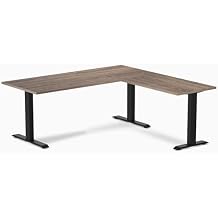 Desky Zero Laminate L-Shape Office Desk - 72 inch, Fixed Height, Durable Laminate Surface, Scratch-Resistant Finish, Matte Black Steel Frame, Spacious Corner Design for Home & Office