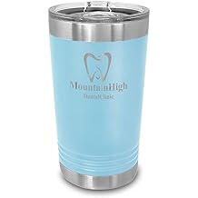 Personalized Polar Camel 16 oz Insulated Stainless Steel Pint with Slider Lid, Custom Laser Engraved Metal Cup, Customized Tumbler (Light Blue)