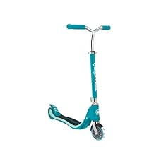 Globber Flow 125 Lights Kick Scooter, Ruby, Adjustable, Light-up Wheels