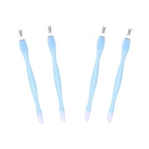 4 Pcs Cuticle Trimmer Pusher Remover, Rubber Tip Gentle on Nail Bed, Stainless Steel Cuticle Remover, Manicure Tool for Fingernails