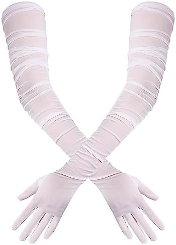 Womens Super Long Sheer Gloves - Elegant Opera Gloves for Dance
