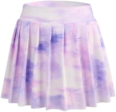 Bezioner Girls Tennis Skirt A-Line Pleated Skirt with Shorts Pocket Uniform Skort for Golf Athletic Cheerleading