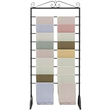 Organizer Holder Household Hangers Display Stand - Movable Scarf Stand, Metal Clothing Rack Free Standing Closet Organizer, Floor-Standing Hijab Collect Rack, Floor Standing Suit Pants Rack(Black,Leng