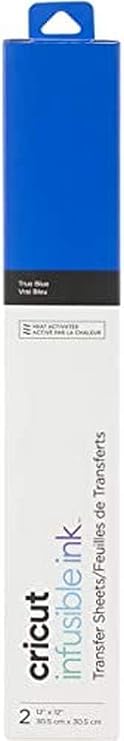 Cricut Infusible Ink Sheets - Sublimation Transfer Paper, (2) 12" x 12" Transfer Sheets & (2) Butcher Paper, Create Designs with Cricut Blanks, Compatible with Cricut Maker & Explore, True Blue