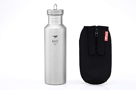 Keith Ti3032 Grade 1 Titanium Plastic-Free Sport Bottle 23.6 fl oz