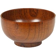 PRETYZOOM Japanese Style Sour Jujube Wood Bowl 3.74 Inch Lightweight Food Container Soup and Lunch Bowl for Toddlers and Home Use