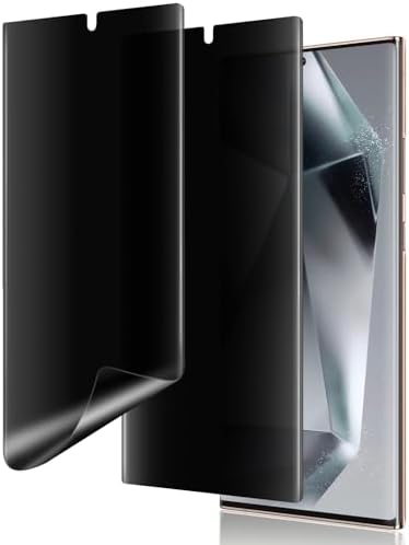 Galaxy S25 Ultra Privacy Screen Protector, Case Friendly, Support Fingerprint Unlock, Full Adhesive Hydrogel Film [2 Pack], Anti-Spy Flexible Privacy TPU Film for Samsung Galaxy S25 Ultra 5G