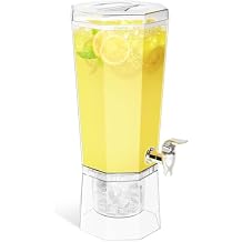 Lifewit 1.6 Gallon Drink Dispenser for Parties, 6L Plastic Beverage Container with Stand for Juice/Tea/Soda & Lemonade, Clear Water Pitcher with Spigot for Mimosa Bar Hosting 39 x 16 cm/15x6"
