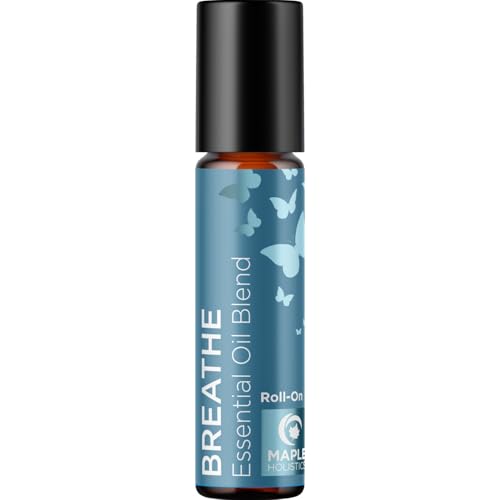 Breathe Essential Oil Roll On - Aromatherapy Essential Oil Roller with Invigorating Essential Oils - Refreshing Essential Oil Blend with Eucalyptus Peppermint Spearmint & Tea Tree Oils 1 Pack